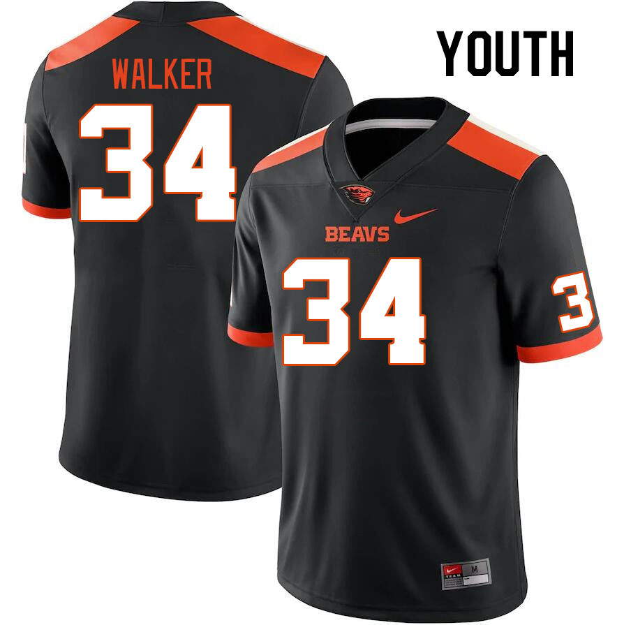 Youth #34 Max Walker Oregon State Beavers College Football Jerseys Stitched Sale-Black - Click Image to Close